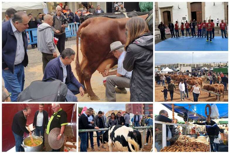 Diferentes momentos de los actos de este domingo en Los Llanos de Telde (foto TA)